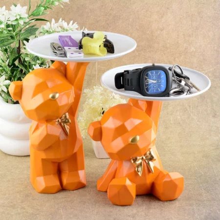 Cool Taddy Bear Showpiece for Home Decorative Showpiece | Taddy Bear with Paltter Statue for Home Decor Showpiece | Home Kitchen Decor | Office Decorative Item